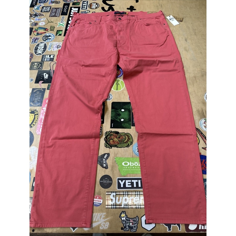 Polo Ralph Lauren Varick Slim Straight Stretch Pants Mens 40x38 Red 711951323006